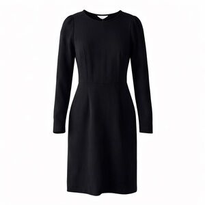 Boden Black Long Sleeve Sheath Dress Puff Shoulder Workwear Size 0 Classic NWT